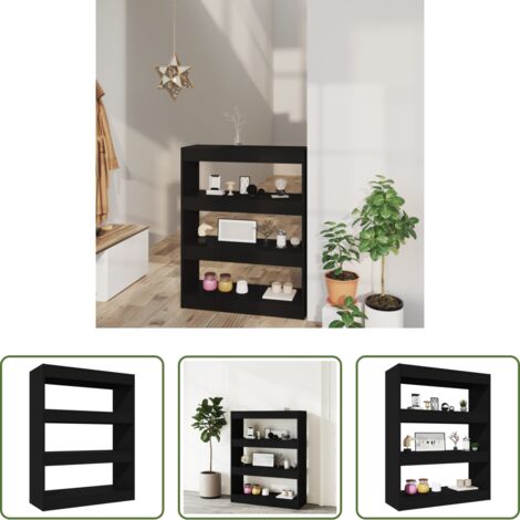 Scaffale per libri - Libreria/Divisorio Nero 80x30x103 cm in Legno Multistrato