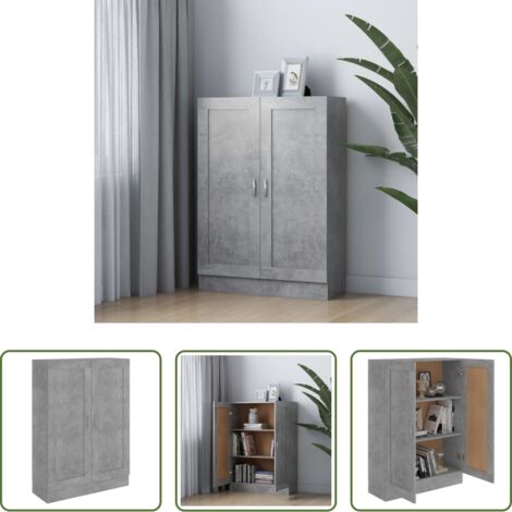 Scaffale per libri -  Libreria Grigio Cemento 82,5x30,5x115 cm in Legno Multistrato