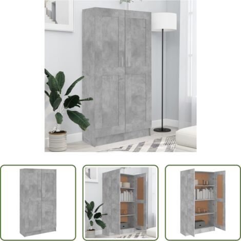 Scaffale per libri -  Libreria Grigio Cemento 82,5x30,5x150 cm in Legno Multistrato