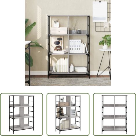 Scaffale per libri -  Libreria Grigio Sonoma 78,5x33x117,5 cm in Legno Multistrato