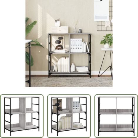 Scaffale per libri -  Libreria Grigio Sonoma 78,5x33x82 cm in Legno Multistrato
