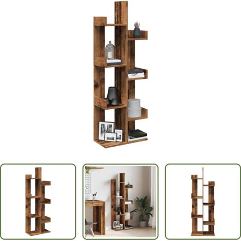 Scaffale per libri -  Libreria Legno Antico 48x25,5x140 cm in Legno Multistrato