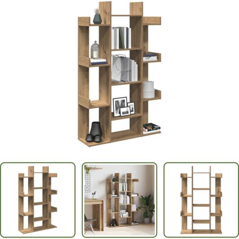 Scaffale per libri -  Libreria Rovere Artigianale 86x25,5x140 cm Legno Multistrato