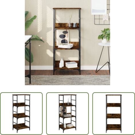 Scaffale per libri -  Libreria Rovere Fumo 50x33x117,5 cm in Legno Multistrato