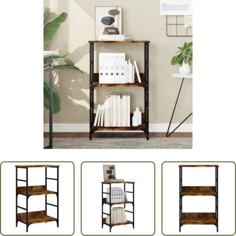 Scaffale per libri -  Libreria Rovere Fumo 50x33x82 cm in Legno Multistrato