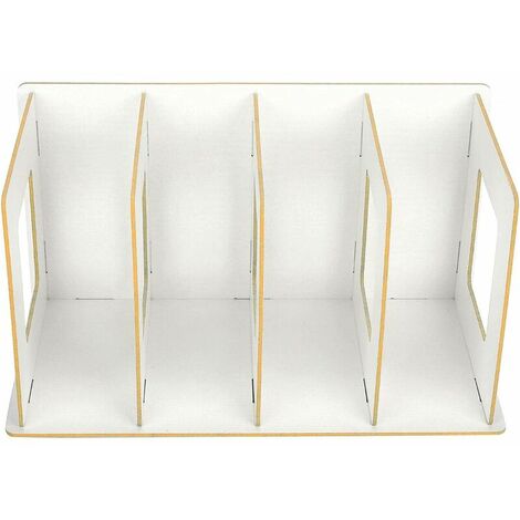 Scaffale per libri Scaffale per scrivania in legno fai-da-te Portariviste per DVD Organizzatore per libri staccabile a 4 sezioni per la scuola