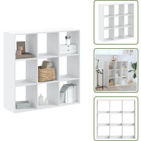 Scaffale per libri - vidaXL Libreria Bianca 102x32x102 cm in Legno Multistrato - Scaffale per collezioni