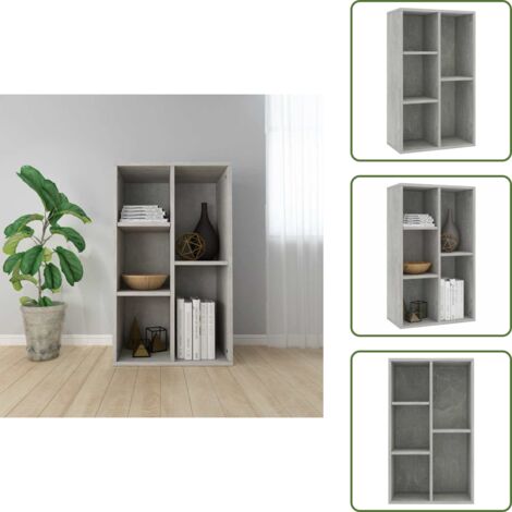 Scaffale per libri - vidaXL Libreria/Credenza Grigio Cemento 50x25x80 cm Legno Multistrato - Mobile in legno multistrato