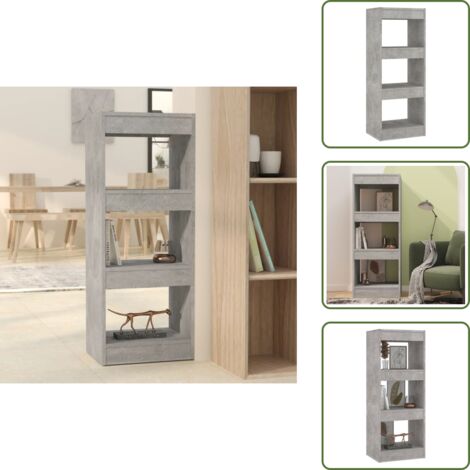 Scaffale per libri - vidaXL Libreria/Divisorio Grigio Cemento 40x30x103 cm in Truciolato - Armadio per libri