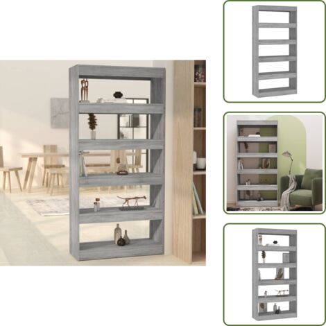 Scaffale per libri - vidaXL Libreria/Divisorio Grigio Sonoma 80x30x166 cm in Truciolato - Armadio per libri