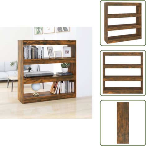 Scaffale per libri - vidaXL Libreria/Divisorio Rovere Fumo 100x30x103 cm - Libreria per DVD