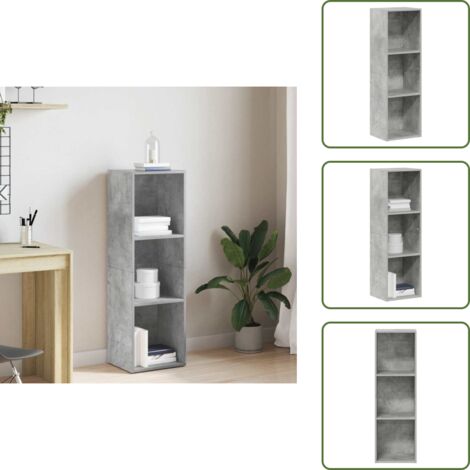 Scaffale per libri - vidaXL Libreria/Mobile TV Grigio Cemento 36x30x114cm Legno Multistrato - Libreria grigio cemento