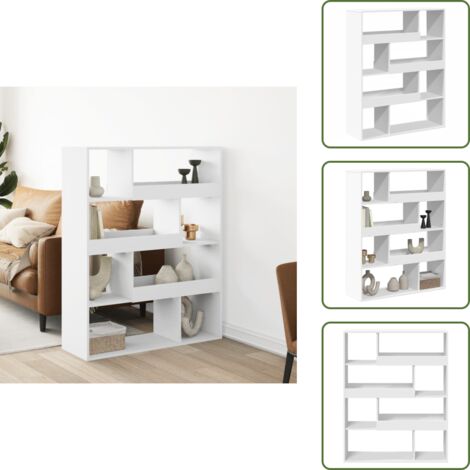 Scaffale per oggetti - vidaXL Libreria Bianca 100x33x125,5 cm in Truciolato - Libreria con ripiani