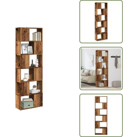 Scaffale per oggetti - vidaXL Libreria/Divisorio Stanza Legno Antico 60x24x186 cm - Libreria per casa