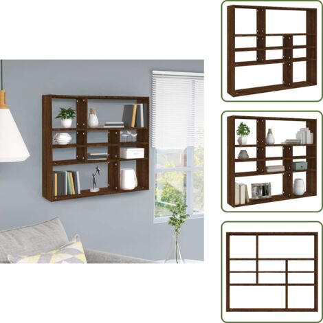 Scaffale per oggetti - vidaXL Scaffale a Parete Rovere Marrone 90x16x78 cm Legno Multistrato - Scaffale per libri