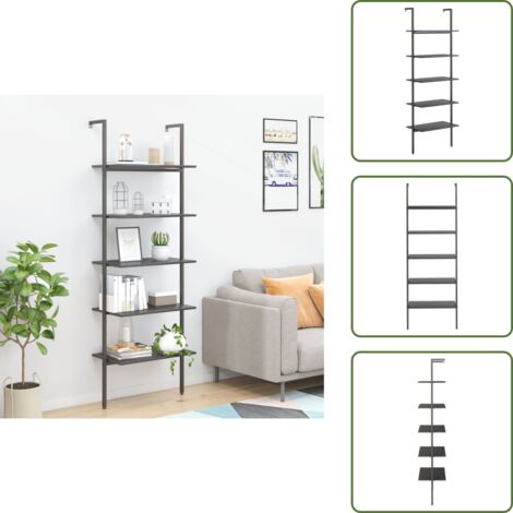 Scaffale per oggetti - vidaXL Scaffale Pendente a 5 Livelli Nero 64x35x185 cm - Scaffale per casa