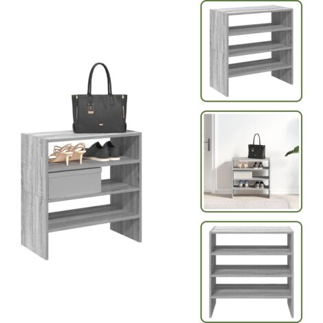 Scaffale per oggetti - vidaXL Scarpiere 2 pz Impilabili Grigio Sonoma 60x30x30,5 cm - Archiviazione scarpe