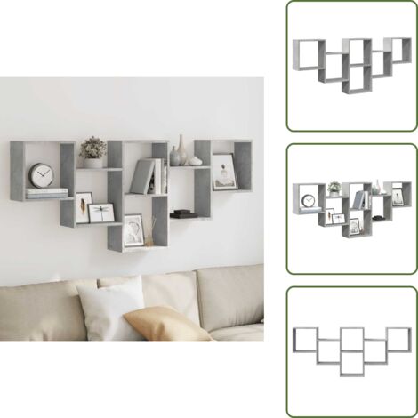 Scaffale per parete - vidaXL Scaffale a Muro Grigio Cemento 159x18x66 cm in Truciolato - Scaffale per riporre oggetti