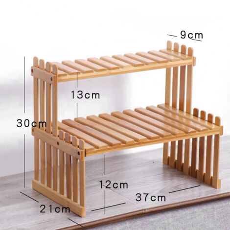 Scaffale per piante in bambù da appoggio per vasi da fiori, supporto per balcone, scaffale per armadietti, organizer multifunzione per desktop fai da te, per soggiorno, camera da letto, bambini