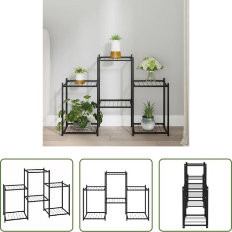 Scaffale per piante -  Portafiori 83x25x60 cm Ferro Nero