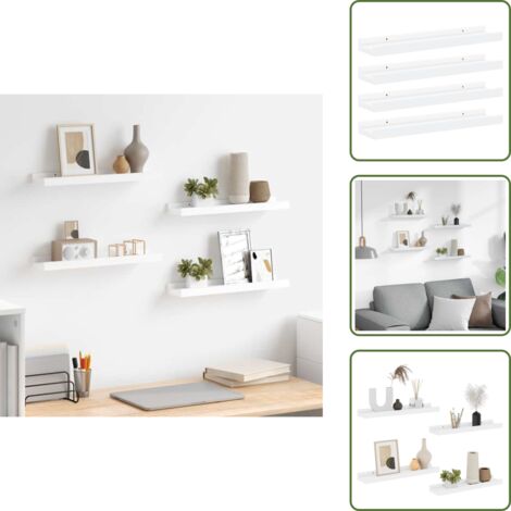 Scaffale per piante - vidaXL Mensole da Parete 4 pz Bianche 40x9x3 cm - Scaffale per libri