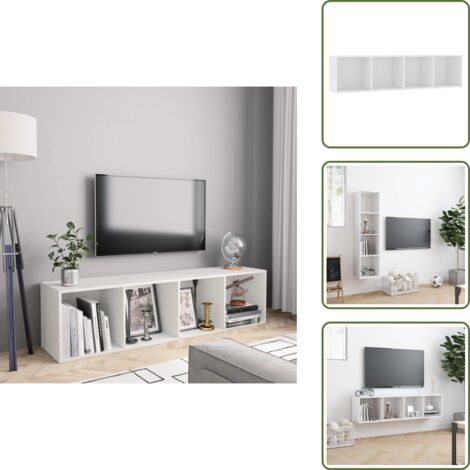 Scaffale per riviste - vidaXL Libreria/Mobile TV Bianco 143x30x36 cm - Mobile per DVD