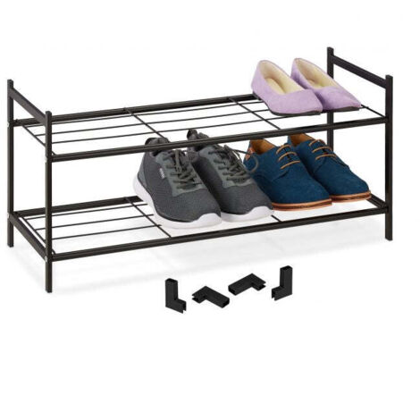 Scaffale per scarpe impilabile con 2 ripiani 88