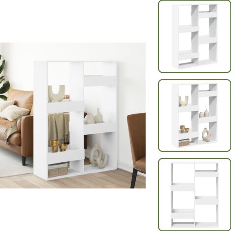 Scaffale per ufficio - vidaXL Divisorio Bianco 100x33x135 cm in Truciolato - Scaffale decorativo