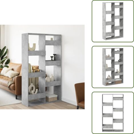 Scaffale per ufficio - vidaXL Divisorio Grigio Cemento 100x33x175 cm in Truciolato - Scaffale decorativo