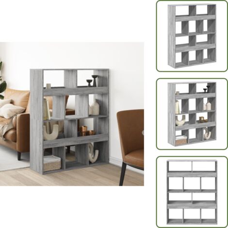 Scaffale per ufficio - vidaXL Divisorio Stanza Grigio Sonoma 100x33x125,5 cm in Truciolato - Scaffale per casa