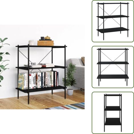 Scaffale per ufficio - vidaXL Scaffale con 3 Mensole Nero 80x40x92 cm - Scaffale per soggiorno