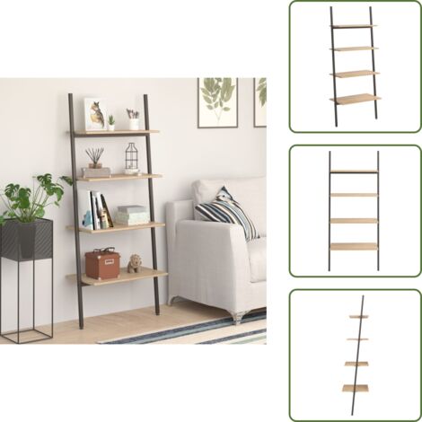 Scaffale per ufficio - vidaXL Scaffale Pendente 4 Livelli Marrone Chiaro e Nero 64x34x150,5cm - Scaffale per soggiorno
