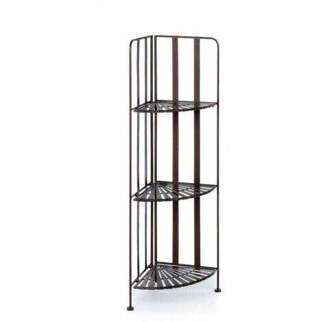 Scaffale pieghevole quattro ripiani in acciaio Marrone RAY 34x30x h153 cm