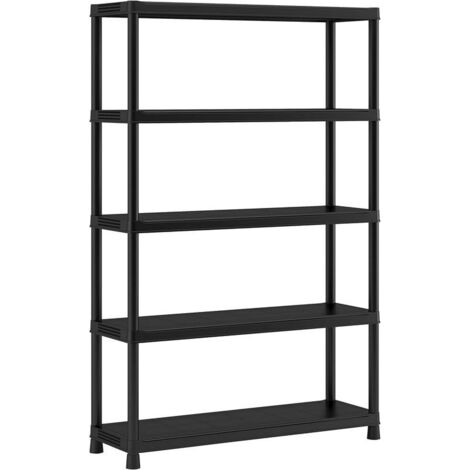 SCAFFALE PLUS 5 RIPIANI 120X40XH187CM NERO IN PLAS