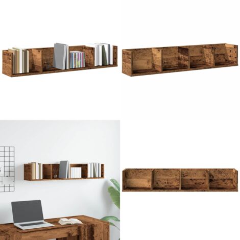 Scaffale Porta CD a Parete Antico 100x18x18cm Legno Multistrato - Scaffale porta CD - Scaffale in legno