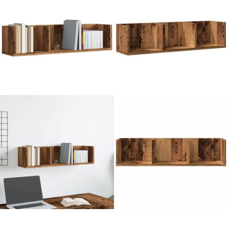 Scaffale Porta CD a Parete Antico 75x18x18 cm Legno Multistrato - Scaffale porta CD - Scaffale in legno