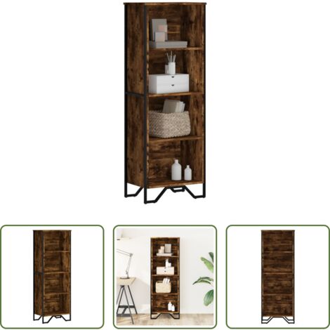 Scaffale porta libri -  Libreria Rovere Fumo 50x31x137,5 cm in Truciolato