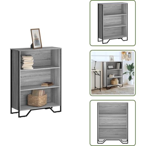 Scaffale porta libri - vidaXL Libreria Grigio Sonoma 80x31x106 cm in Legno Multistrato - Libreria con scomparti
