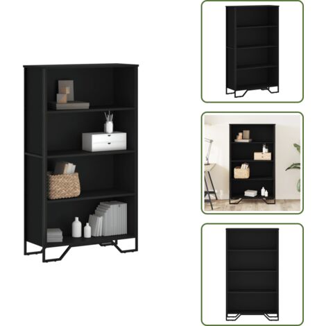 Scaffale porta libri - vidaXL Libreria Nera 80x31x137,5 cm in Legno Multistrato - Libreria con scomparti