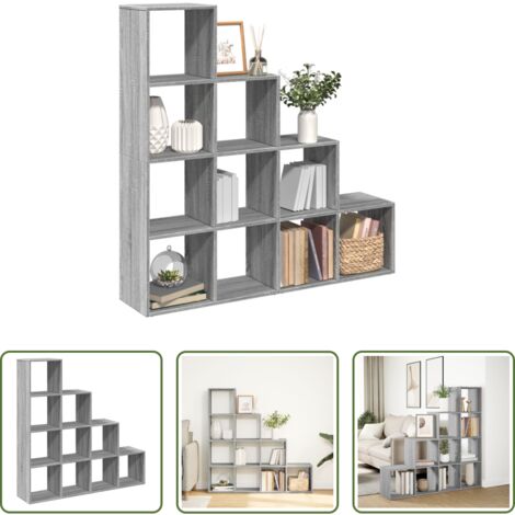 Scaffale porta oggetti -  Libreria 4 Ripiani Grigio Sonoma 131,5x29x131,5 cm Truciolato