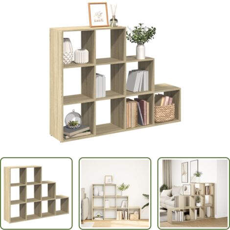 Scaffale porta oggetti -  Libreria 4 Ripiani Rovere Sonoma 137,5x29x103,5 cm Truciolato