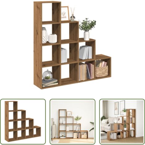 Scaffale porta oggetti -  Libreria a 4 Ripiani Rovere 131,5x29x131,5 cm in Truciolato