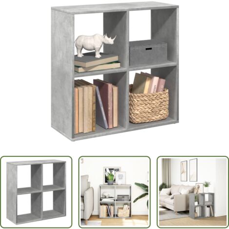 Scaffale porta oggetti -  Libreria Divisorio Grigio Cemento 69,5x29x69,5 cm in Truciolato