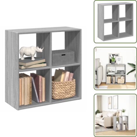 Scaffale porta oggetti - vidaXL Libreria Divisorio Grigio Sonoma 69,5x29x69,5 cm in Truciolato - Divisorio