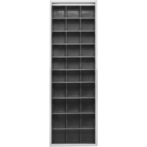 Scaffale portaminuteria completo CRYSTAL BOX "CB200"- Grigio Chiaro - Mobil Plastic