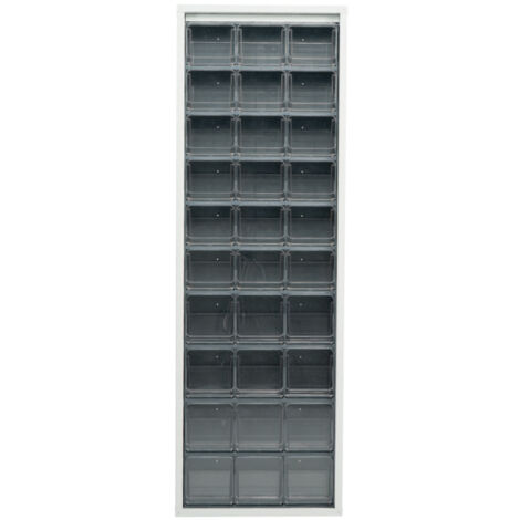 Scaffale portaminuteria completo CRYSTAL BOX "CB200"- Grigio Scuro - Mobil Plastic