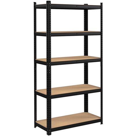 Scaffale portaoggetti Conor nero 875 kg 180 x 90 x 30 cm