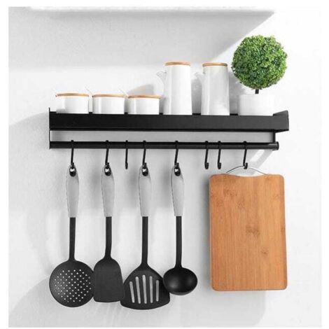 Scaffale portaoggetti da cucina senza spazio per forare, scaffale portaoggetti in alluminio da parete