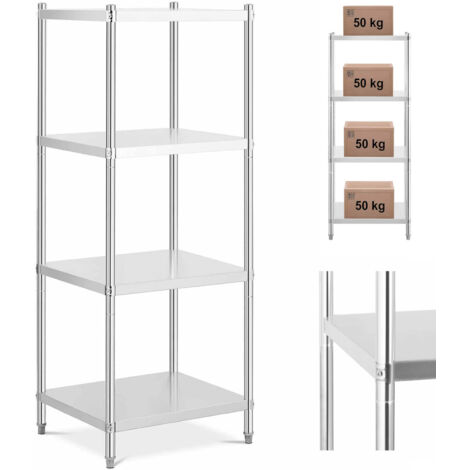 Scaffale portaoggetti in metallo per ristorazione fino a 200 kg 70 x 60 x 180 cm