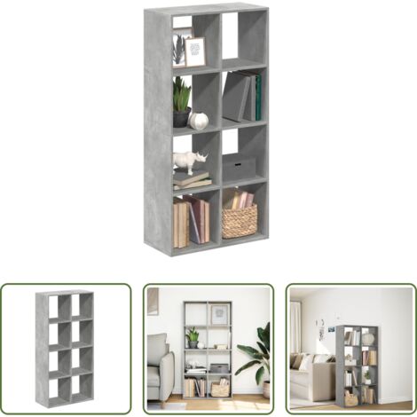 Scaffale portaoggetti -  Libreria Divisorio Grigio Cemento 69,5x29x137,5cm in Truciolato